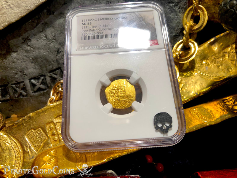 Mexico 1 Escudo 1711 "Full 4 Digit Date- from the Fleet Shipwreck" NGC 53 2