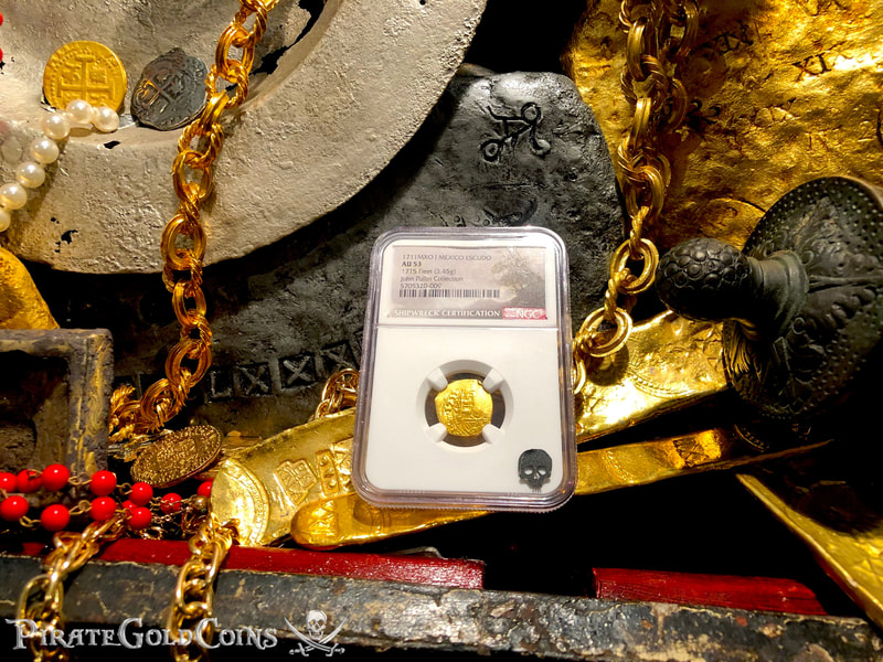 Mexico 1 Escudo 1711 "Full 4 Digit Date- from the Fleet Shipwreck" NGC 53 12