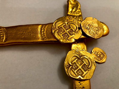 Spain 2 Escudos 1556-98 Raw Pirate Gold Treasure Coins Doubloon 8