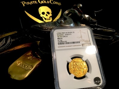 Spain  2 Escudos  1556-98  "Toledo Mint "M" inside of Circle"  NGC 61 2