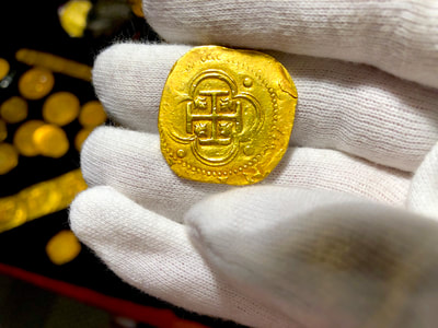 Spain 4 Escudos 1556-98 "Great Jewelry Piece" Pirate Gold Coins Treasure 2