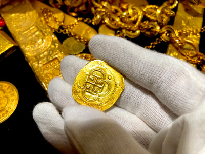 Spain 4 Escudos 1556-98 "Great Jewelry Piece" Pirate Gold Coins Treasure 4