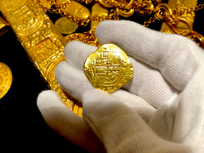 Spain 4 Escudos 1556-98 "Great Jewelry Piece" Pirate Gold Coins Treasure 5