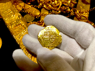 Spain 4 Escudos 1556-98 "Great Jewelry Piece" Pirate Gold Coins Treasure 6