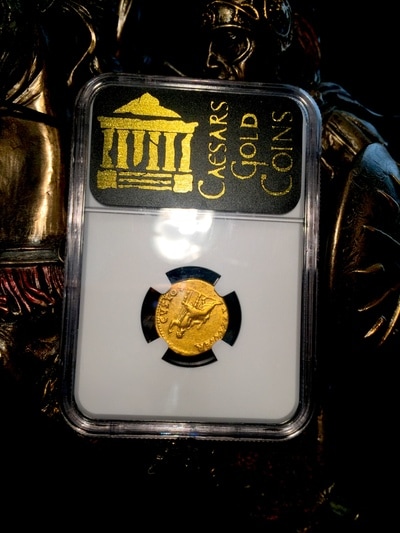 Roman Empire  54-68AD  "Nero"  Aureus  NGC Ch VF 5x3 11