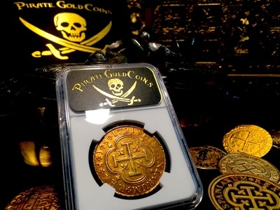 Spain  8 Escudos  1721  "Philip V - Seville Mint"  NGC 45 Gold Doubloon 10