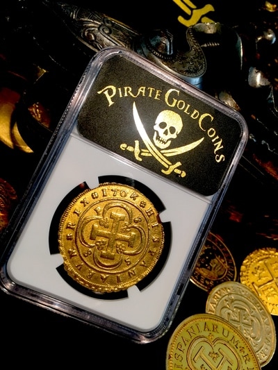 Spain  8 Escudos  1704  "Only 3 Known!"  NGC 61  Gold Doubloon 9