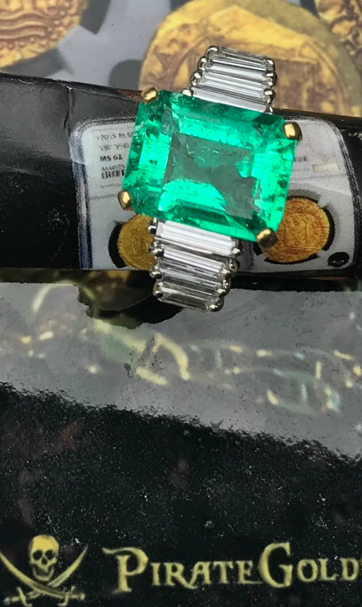 8.50 Ct Emerald & 2.5 ct Diamond Ring Appraised $70,000 3