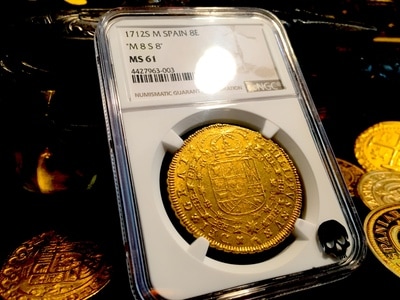Spain  8 Escudos  1712  "2nd Finest Known" Philip V  NGC 61 2