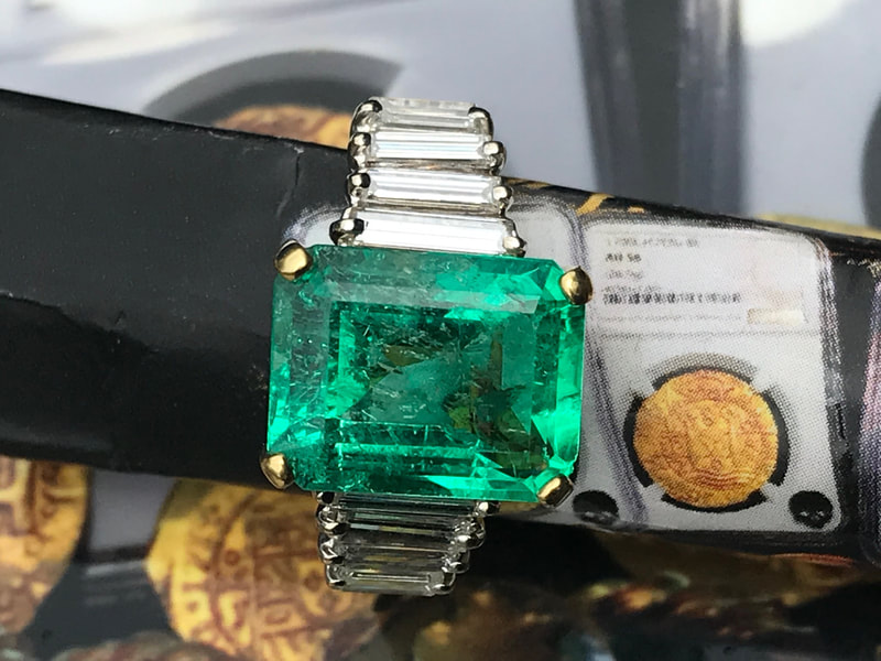 8.50 Ct Emerald & 2.5 ct Diamond Ring Appraised $70,000 5