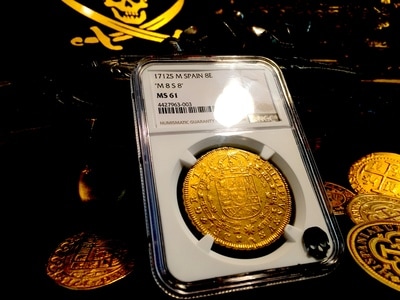 Spain  8 Escudos  1712  "2nd Finest Known" Philip V  NGC 61 3