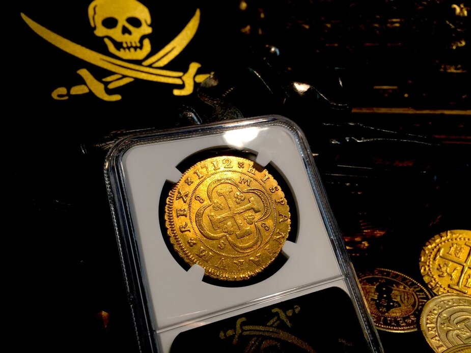 Spain  8 Escudos  1712  "2nd Finest Known" Philip V  NGC 61