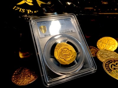 Mexico  4 Escudos  1714  "1715 Fleet Shipwreck"  PCGS 65 MS!! 3