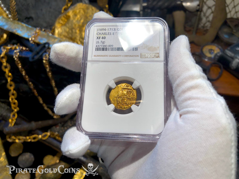 Colombia 2 Escudos 1694-1713 "Charles II" NGC 40 3