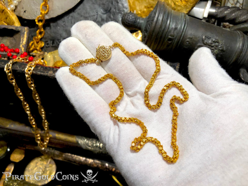 1715 Fleet Shipwreck Money Chain 18" Olive Blossom Necklace 6