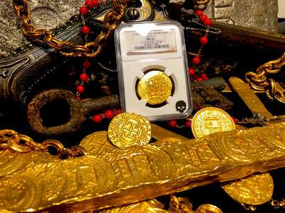 Mexico 8 Escudos 1701-13 "1715 Plate Fleet Shipwreck" NGC 61 2