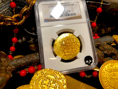 Mexico 8 Escudos 1701-13 "1715 Plate Fleet Shipwreck" NGC 61 3