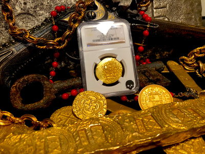 Mexico 8 Escudos 1701-13 "1715 Plate Fleet Shipwreck" NGC 61 5