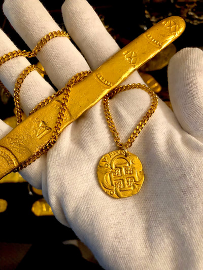 Authentic Spain 4 Escudos Shipwreck Jewelry Treasure Coin Necklace 5