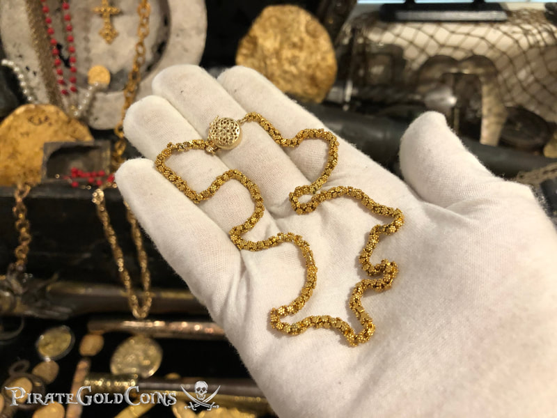 1715 Fleet Shipwreck Money Chain 18" Olive Blossom Necklace 11