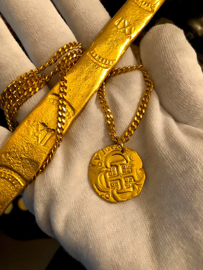 Authentic Spain 4 Escudos Shipwreck Jewelry Treasure Coin Necklace 6