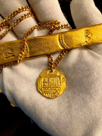 Authentic Spain 4 Escudos Shipwreck Jewelry Treasure Coin Necklace 7