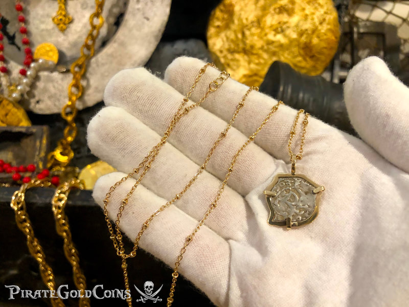 Mexico 1/2 Reales 1703 "Dated - from the 1715 Fleet Shipwreck" 18kt Pendant 13