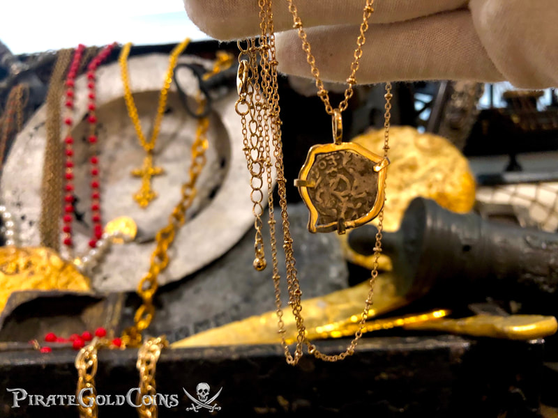 Mexico 1/2 Reales 1703 "Dated - from the 1715 Fleet Shipwreck" 18kt Pendant 16