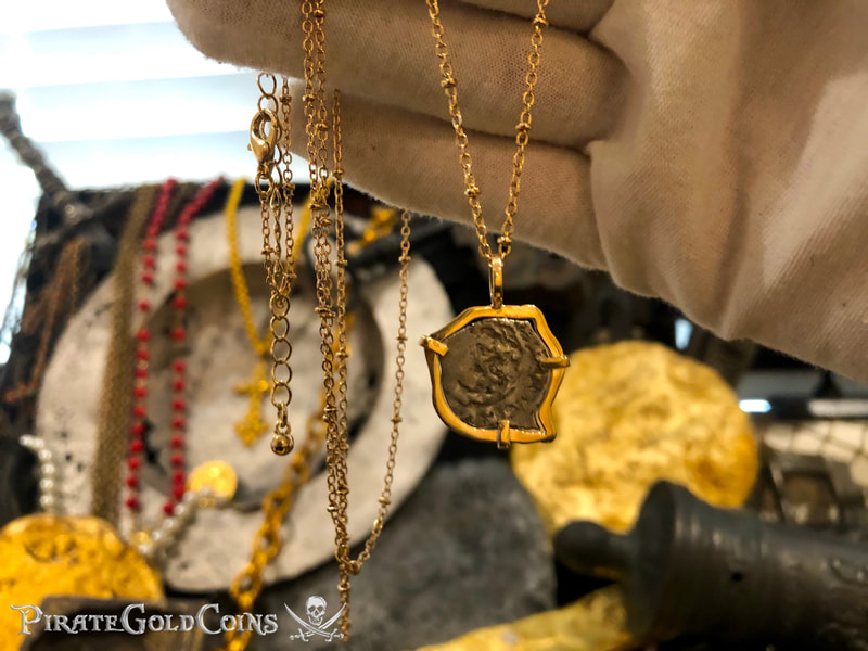 Mexico 1/2 Reales 1703 "Dated - from the 1715 Fleet Shipwreck" 18kt Pendant 11