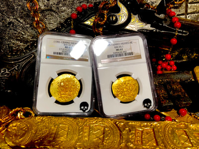 Mexico 8 Escudos 1701-13 "1715 Plate Fleet Shipwreck" NGC 61 18