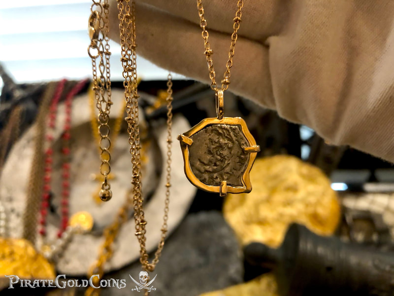 Mexico 1/2 Reales 1703 "Dated - from the 1715 Fleet Shipwreck" 18kt Pendant 7