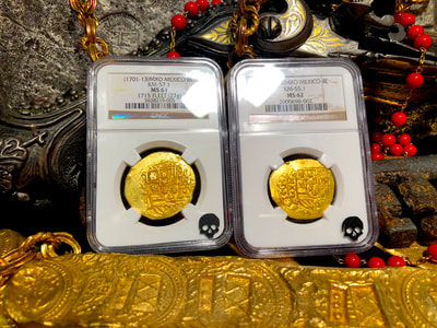 Mexico 8 Escudos 1701-13 "1715 Plate Fleet Shipwreck" NGC 61 8