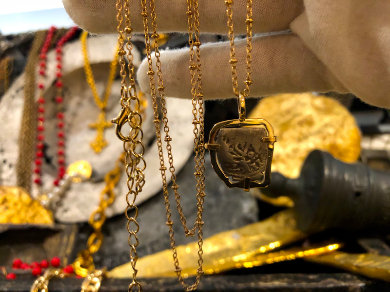 Mexico 1/2 Reales 1711 "Dated - from the 1715 Fleet Shipwreck" 18kt Pendant 12