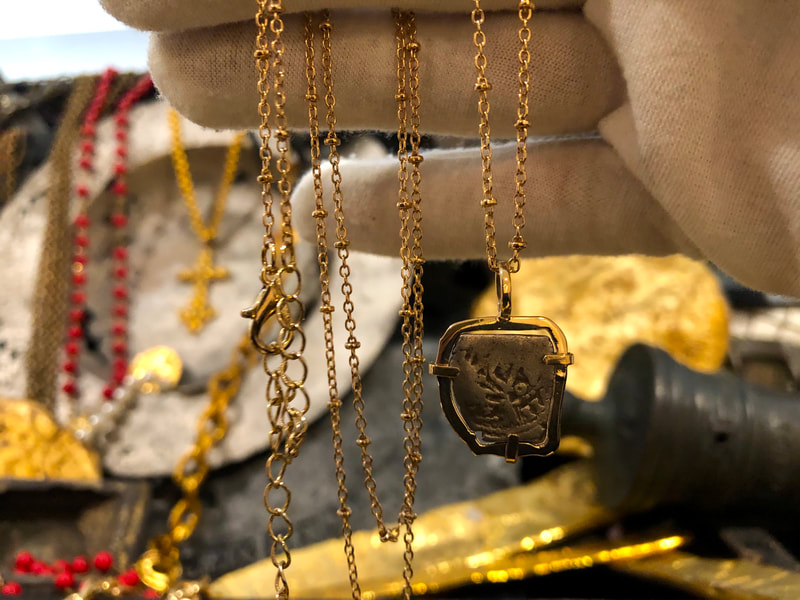 Mexico 1/2 Reales 1711 "Dated - from the 1715 Fleet Shipwreck" 18kt Pendant 14