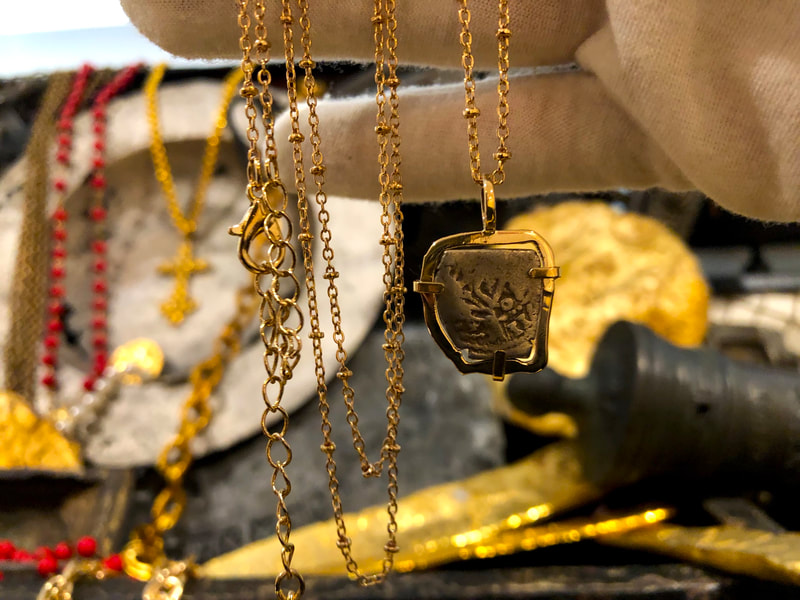 Mexico 1/2 Reales 1711 "Dated - from the 1715 Fleet Shipwreck" 18kt Pendant 16