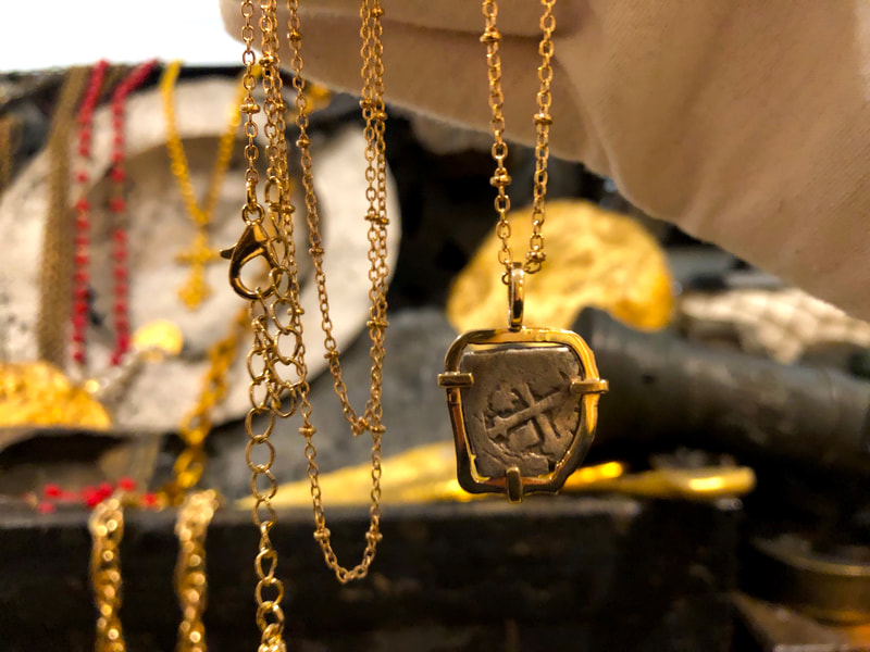 Mexico 1/2 Reales 1711 "Dated - from the 1715 Fleet Shipwreck" 18kt Pendant 18