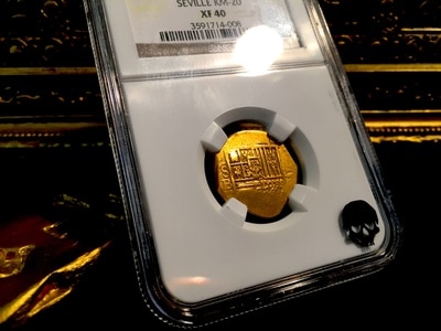 Spain 2 Escudos 1601-13  "Seville Mint"  NGC 40 Gold Doubloon Coin 6