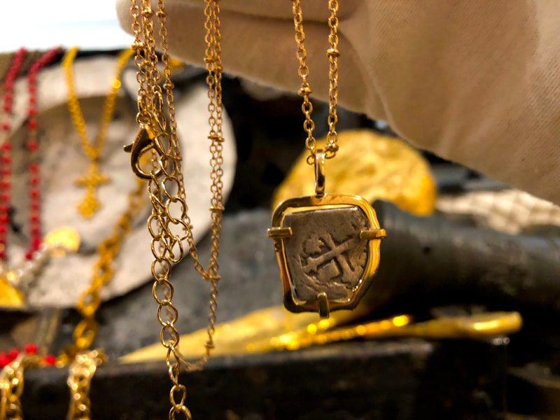 Mexico 1/2 Reales 1711 "Dated - from the 1715 Fleet Shipwreck" 18kt Pendant 15