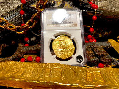 Spain 8 Escudos 1665-1700 "Brute Style" NGC 58 Pirate Gold Coins 2