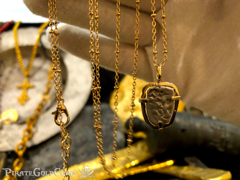 Mexico 1/2 Reales 1707 "Dated - from the 1715 Fleet Shipwreck" 18kt Pendant 15