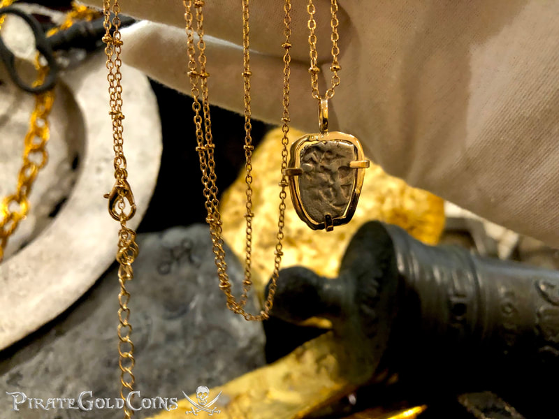 Mexico 1/2 Reales 1707 "Dated - from the 1715 Fleet Shipwreck" 18kt Pendant 17