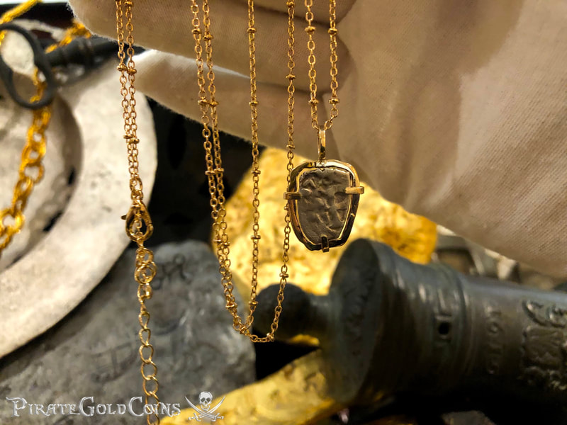 Mexico 1/2 Reales 1707 "Dated - from the 1715 Fleet Shipwreck" 18kt Pendant 19