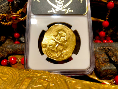 Spain 8 Escudos 1665-1700 "Brute Style" NGC 58 Pirate Gold Coins 8