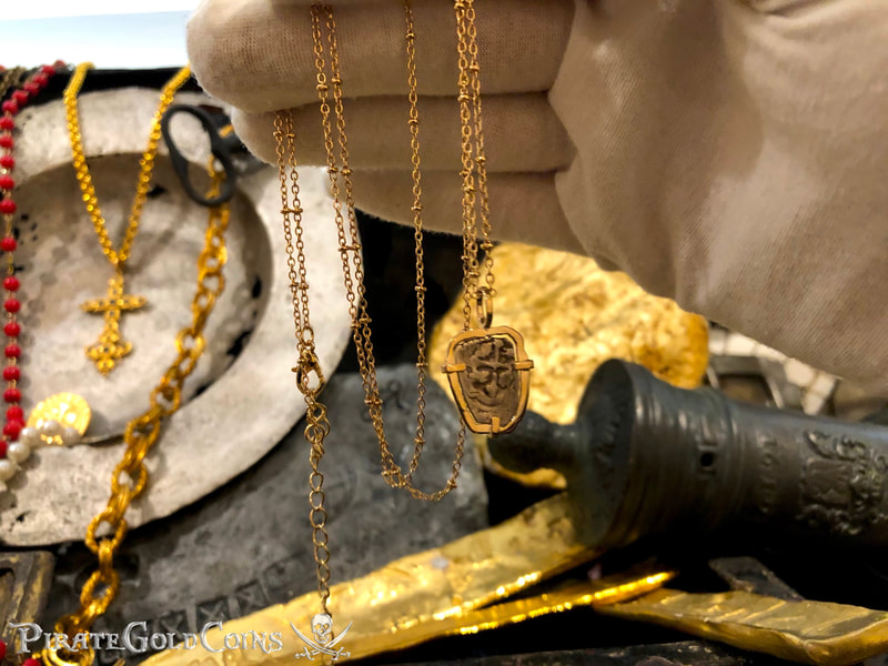 Mexico 1/2 Reales 1707 "Dated - from the 1715 Fleet Shipwreck" 18kt Pendant 21