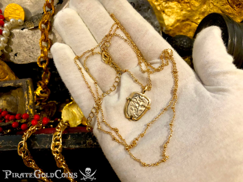 Mexico 1/2 Reales 1707 "Dated - from the 1715 Fleet Shipwreck" 18kt Pendant 13