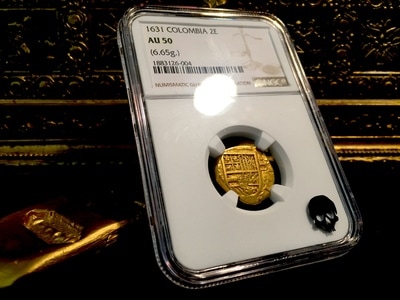 Colombia  2 Escudos  1631  "Dated!"  NGC 50 Strong Crisp Strike! 4