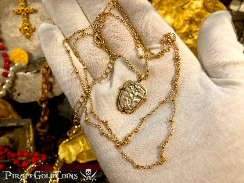 Mexico 1/2 Reales 1707 "Dated - from the 1715 Fleet Shipwreck" 18kt Pendant 7