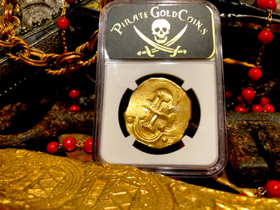 Spain 8 Escudos 1665-1700 "Brute Style" NGC 58 Pirate Gold Coins 10