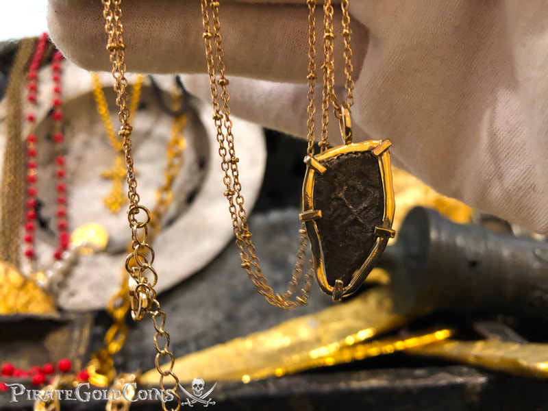 Mexico 1 Real 1704 "Dated - from the 1715 Fleet Shipwreck" 18kt Pendant 20