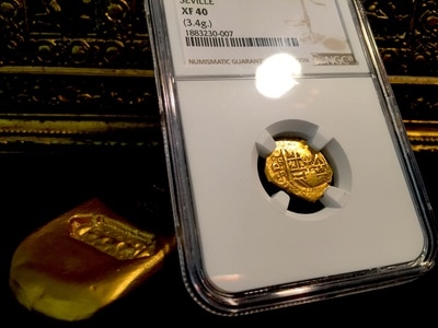Spain  1 Escudo  1626  "Fully Dated- Atocha Era"  NGC 40  Gold Doubloon 2